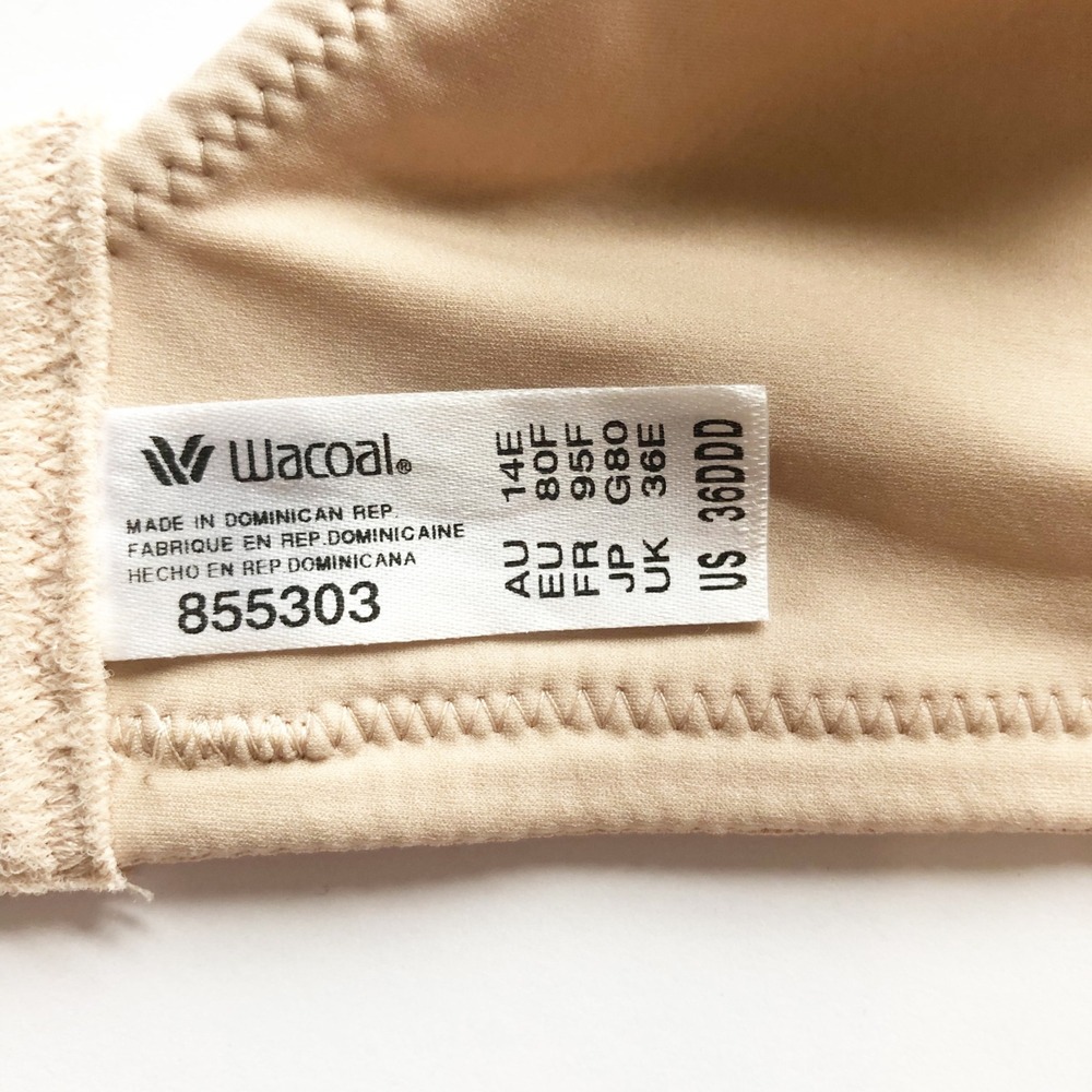Wacoal Back Appeal Smoothing Underwire Bra Praline Sand Nude Womens 36DDD - Picture 4 of 4